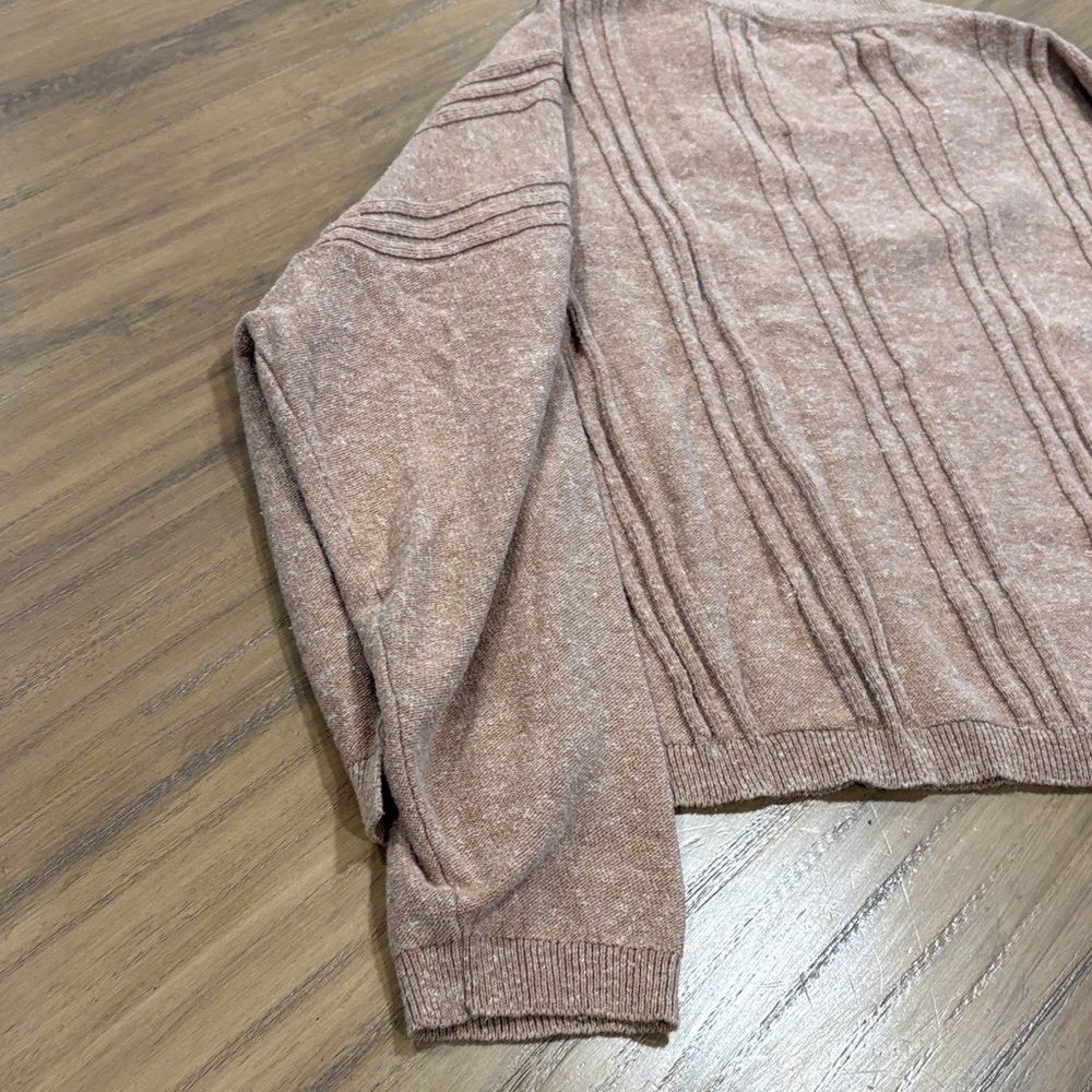 Relaxed V-Neck Pullover Sweater in Camel - Picture 8 of 9